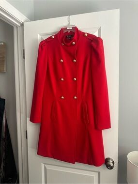 Red Military Style Jacket with Gold Buttons - size Lg